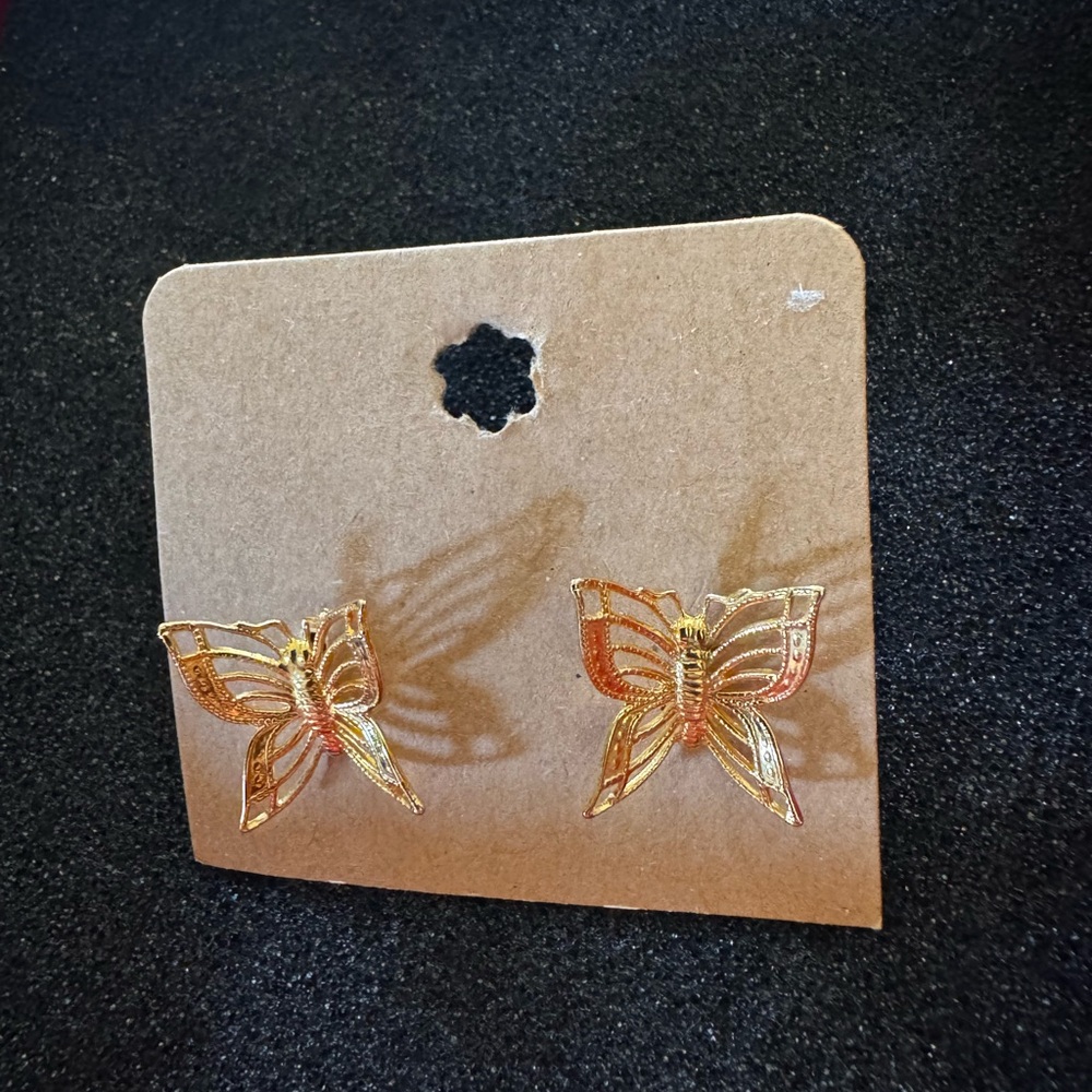 Gold Butterfly Earrings